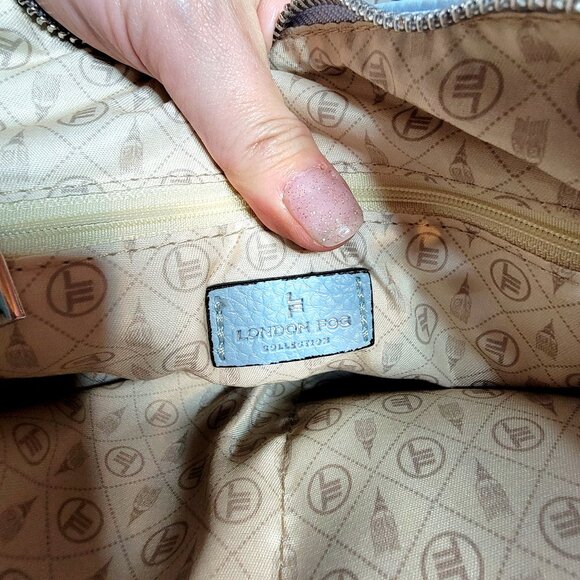 London Fog Light Blue Pebbled Leather Crossbody Bag , Non-Smoking Home ~ NWT - Picture 10 of 10